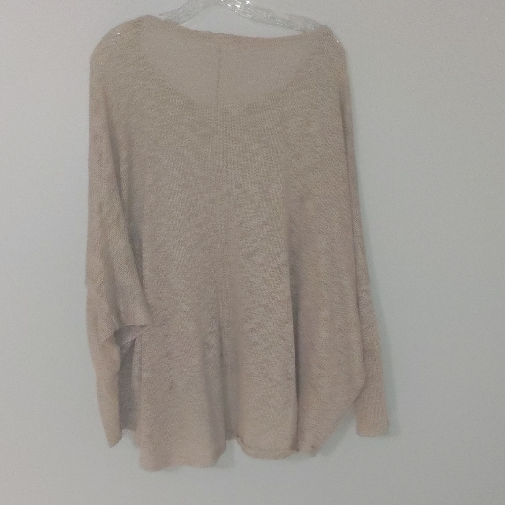 GUC✨ ANDREE BY UNIT women's medium oatmeal gauzy semi-sheer sweater - Picture 11 of 13